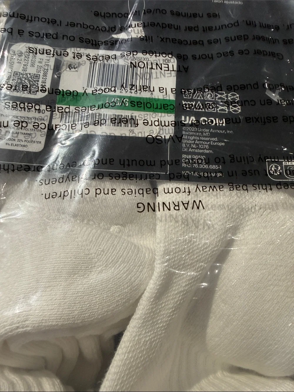 Under Armour Unisex-Adult Training Cotton Quarter Socks 6 Pack, White/BLK 2621